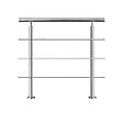 AICA SANITAIRE - Garde-corps avec main courante, 100cm, en acier inoxydable 304, garde-corps avec 3 traverses, pour intérieur et extérieur - vignette