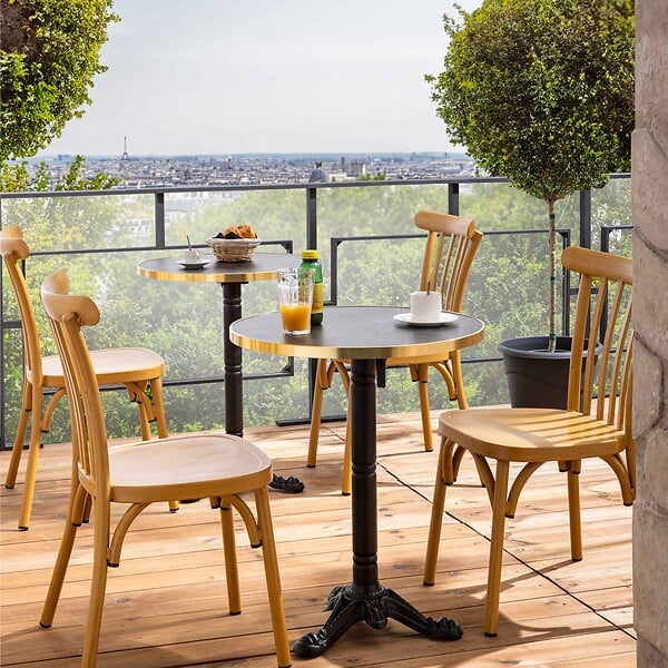 OVIALA - Chaise de terrasse en aluminium bois - Braga - large