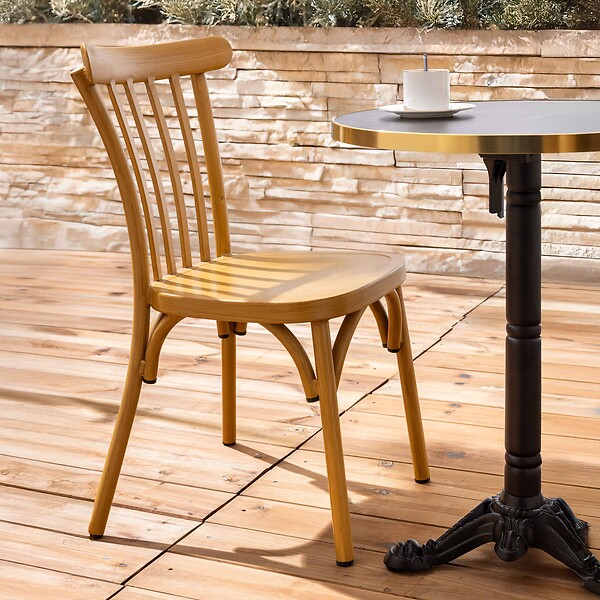 OVIALA - Chaise de terrasse en aluminium bois - Braga - large