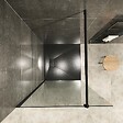 SANIVERRE - ROMA-BLACK Paroi douche Italienne 160x200cm transparent, verre 10mm, profilés noirs - vignette