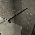 SANIVERRE - ROMA-BLACK Paroi douche Italienne 130x200cm transparent, verre 10mm, profilés noirs - vignette