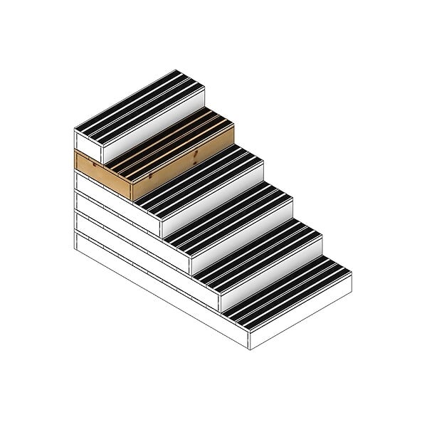VINUOVO - BLOCKY - Marche d'escalier modulable - 4 planches L-160cm H17cm - large