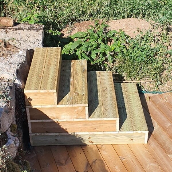 VINUOVO - BLOCKY - Marche d'escalier modulable - 4 planches L-160cm H17cm - large