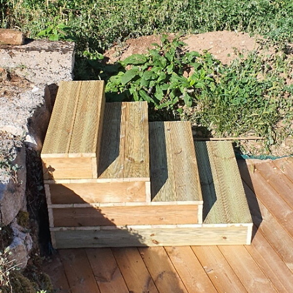 VINUOVO - BLOCKY - Marche d'escalier modulable - 6 planches L-160cm H17cm - large
