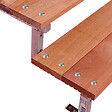 VINUOVO - Escalier en acier BALI, 2 marches en bois exotique Bangkirai, Hauteur 37 cm - L 140 cm - vignette