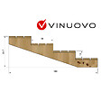 VINUOVO - Escalier bois avec marches XL h55cm 4 m l120cm ouvert - vignette