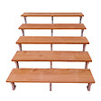 VINUOVO - Escalier en acier BALI, 5 marches en bois exotique Bangkirai, Hauteur 88 cm et largeur 160 cm - vignette