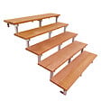 VINUOVO - Escalier en acier BALI, 5 marches en bois exotique Bangkirai, Hauteur 88 cm et largeur 160 cm - vignette