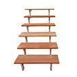 VINUOVO - Escalier en acier BALI, 6 marches en bois exotique Bangkirai, Hauteur 105 cm - L 60 cm - vignette