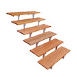 VINUOVO - Escalier en acier BALI, 6 marches en bois exotique Bangkirai, Hauteur 105 cm - L 60 cm - vignette