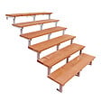 VINUOVO - Escalier en acier BALI, 6 marches en bois exotique Bangkirai, Hauteur 105 cm - L 160 cm - vignette