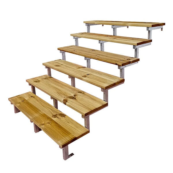 VINUOVO - Escalier OSLO métal et pin - H 105cm -6 marches -largeur 140cm -- sans contre marches - large