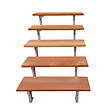 VINUOVO - Escalier en acier BALI, 5 marches en bois exotique Bangkirai, Hauteur 88 cm - L 80 cm - vignette