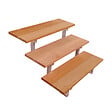 VINUOVO - Escalier en acier BALI, 3 marches en bois exotique Bangkirai, Hauteur 54 cm - L 80 cm - vignette