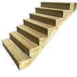 VINUOVO - BERLIN Escalier extérieur bois 7 marches H 122cm L-160cm - avec contre marche - vignette