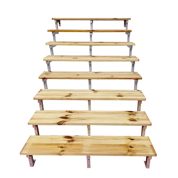 VINUOVO - Escalier OSLO métal et pin - H 139cm -8 marches -largeur 160cm -- sans contre marches - large
