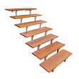 VINUOVO - Escalier en acier BALI, 7 marches en bois exotique Bangkirai, Hauteur 122 cm - L 60 cm - vignette