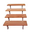 VINUOVO - Escalier en acier BALI, 4 marches en bois exotique Bangkirai, Hauteur 71 cm - L 60 cm - vignette