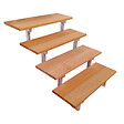 VINUOVO - Escalier en acier BALI, 4 marches en bois exotique Bangkirai, Hauteur 71 cm - L 60 cm - vignette