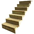 VINUOVO - BERLIN Escalier extérieur bois 7 marches H 122cm L-80cm - avec contre marche - vignette