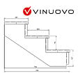VINUOVO - BERLIN Escalier extérieur bois 3 marches H 54cm L-120cm - avec contre marche - vignette