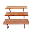VINUOVO - Escalier en acier BALI, 3 marches en bois exotique Bangkirai, Hauteur 54 cm - L 100 cm - vignette
