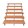 VINUOVO - Escalier en acier BALI, 6 marches en bois exotique Bangkirai, Hauteur 105 cm - L 120 cm - vignette