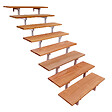 VINUOVO - Escalier en acier BALI, 8 marches en bois exotique Bangkirai, Hauteur 139 cm - L 100 cm - vignette