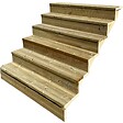 VINUOVO - BERLIN Escalier extérieur bois 6 marches H 105cm L-140cm - avec contre marche - vignette