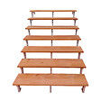 VINUOVO - Escalier en acier BALI, 7 marches en bois exotique Bangkirai, Hauteur 122 cm - L 160 cm - vignette
