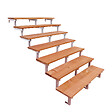VINUOVO - Escalier en acier BALI, 7 marches en bois exotique Bangkirai, Hauteur 122 cm - L 160 cm - vignette