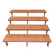 VINUOVO - Escalier en acier BALI, 4 marches en bois exotique Bangkirai, Hauteur 71 cm - L 120 cm - vignette