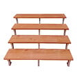 VINUOVO - Escalier en acier BALI, 4 marches en bois exotique Bangkirai, Hauteur 71 cm - L 160 cm - vignette