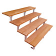 VINUOVO - Escalier en acier BALI, 4 marches en bois exotique Bangkirai, Hauteur 71 cm - L 160 cm - vignette
