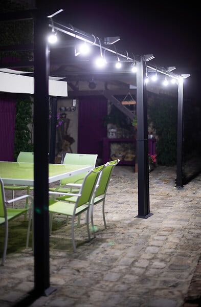TIBELEC - Guirlande connectable 10 ampoules LED b22 - Blanc  - 10m - large