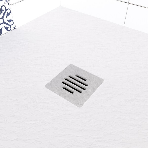 AICA SANITAIRE - Receveur de douche 80x100cm extra-plat antidérapant avec une grille en ABS - large