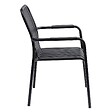 OVIALA - Chaise de terrasse avec accoudoirs en aluminium noire - Faro - vignette