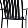 OVIALA - Chaise de terrasse avec accoudoirs en aluminium noire - Faro - vignette