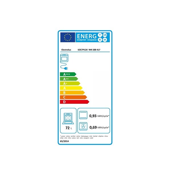 ELECTROLUX - four intégrable multifonction 72l 60cm pyrolyse inox - EOE7P12X - large