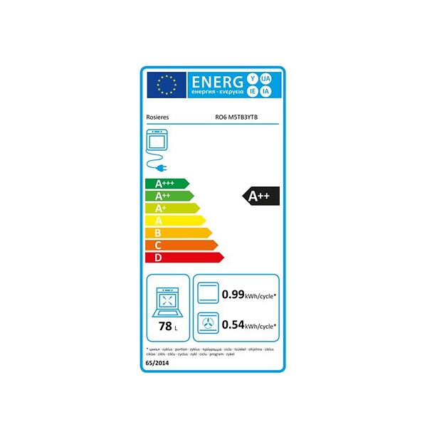 ROSIERES - four intégrable 78l 60cm pyrolyse noir - RO6M5TB3YTB - large