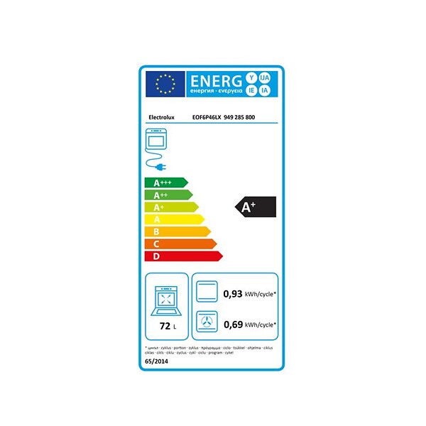 ELECTROLUX - four intégrable 72l 60cm pyrolyse inox - EOF6P46LX - large