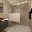 SWISS AQUA TECHNOLOGIES - Swiss Aqua Technologies Walk-in 120x200cm, Verre semi poli Crystal Glass® 8 mm  anticalcaire, avec bras et profilés chrome brillant (SATBWI120MPPR) - vignette