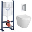 GROHE - Grohe Pack WC Bâti Autoportant Rapid SL + WC sans bride Integra + Abattant softclose + Plaque chrome (ProjectIntegraRimless-1-SP) - vignette