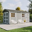 TIMBELA - Abri de Jardin Qualité Premium 8.52 + 2.95 m² - H252x250x530 cm - Construction de Panneaux LP Smartside - Timbela M915C - vignette