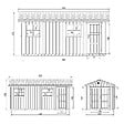 TIMBELA - Abri de Jardin Qualité Premium 8.52 + 2.95 m² - H252x250x530 cm - Construction de Panneaux LP Smartside - Timbela M915C - vignette
