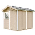 TIMBELA - Abri de Jardin Qualité Premium 5,9 m² - H252x250x294 cm - Construction de Panneaux LP Smartside - Timbela M913-TERRA BROWN - vignette