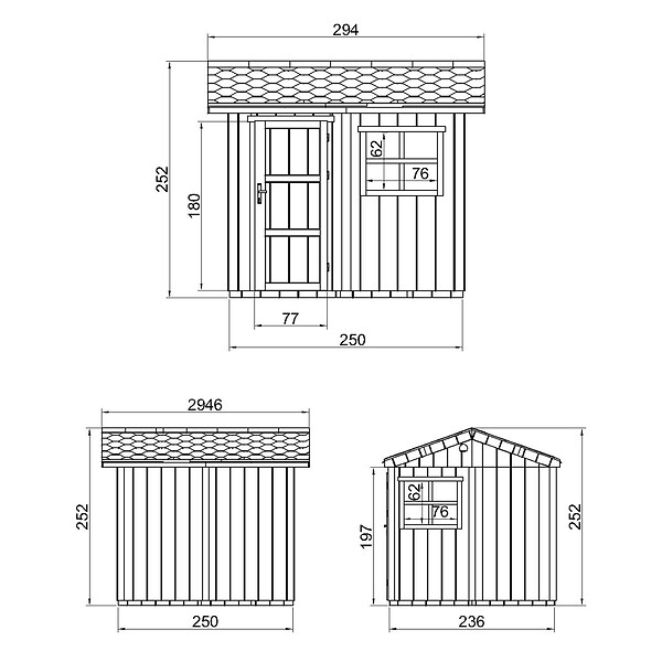 TIMBELA - Abri de Jardin Qualité Premium 5,9 m² - H252x250x294 cm - Construction de Panneaux LP Smartside - Timbela M913-TERRA BROWN - large