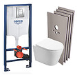 GROHE - Grohe Pack WC Bâti-support + WC SAT Infinitio sans bride, fixation invisible + Plaque chrome + Set d'habillage - vignette