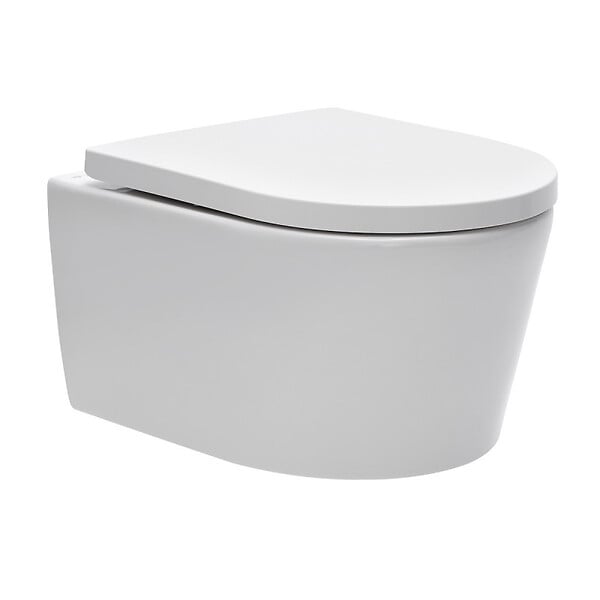 GEBERIT - Pack Bati-support Geberit UP100 + plaque Delta50 chrome mat + cuvette SAT suspendue sans bride et fixations invisibles - large