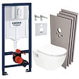 GROHE - Grohe Pack WC Bâti-support Rapid SL + WC SAT sans bride + Abattant SoftClose + Plaque chrome + Set d'habillage (ARENAPROJECTSB) - vignette